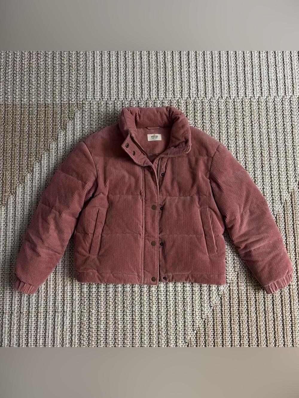 Marine Layer Corduroy Puffer Jacket Layer Dusty Rose